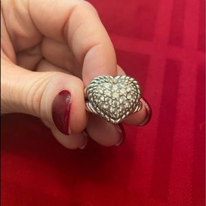 Judith Ripka sterling silver pave heart ring size
